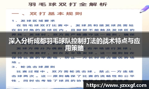 深入分析成都羽毛球队控制打法的战术特点与应用策略